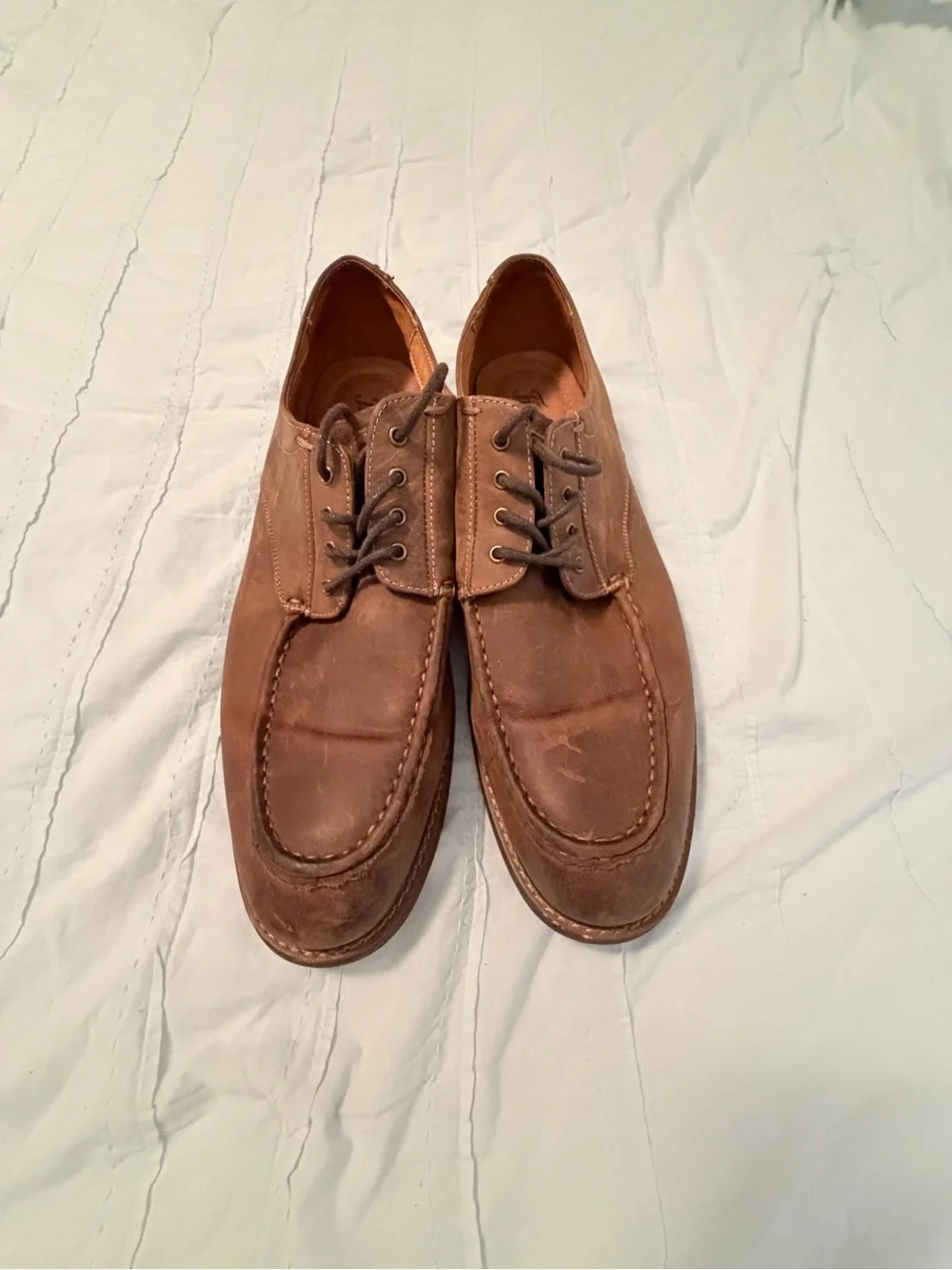 Florsheim Brown Leather Boat Shoes with Moc Toe